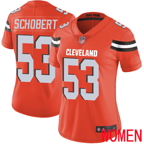 Cleveland Browns Joe Schobert Women Orange Limited Jersey #53 NFL Football Alternate Vapor Untouchable
